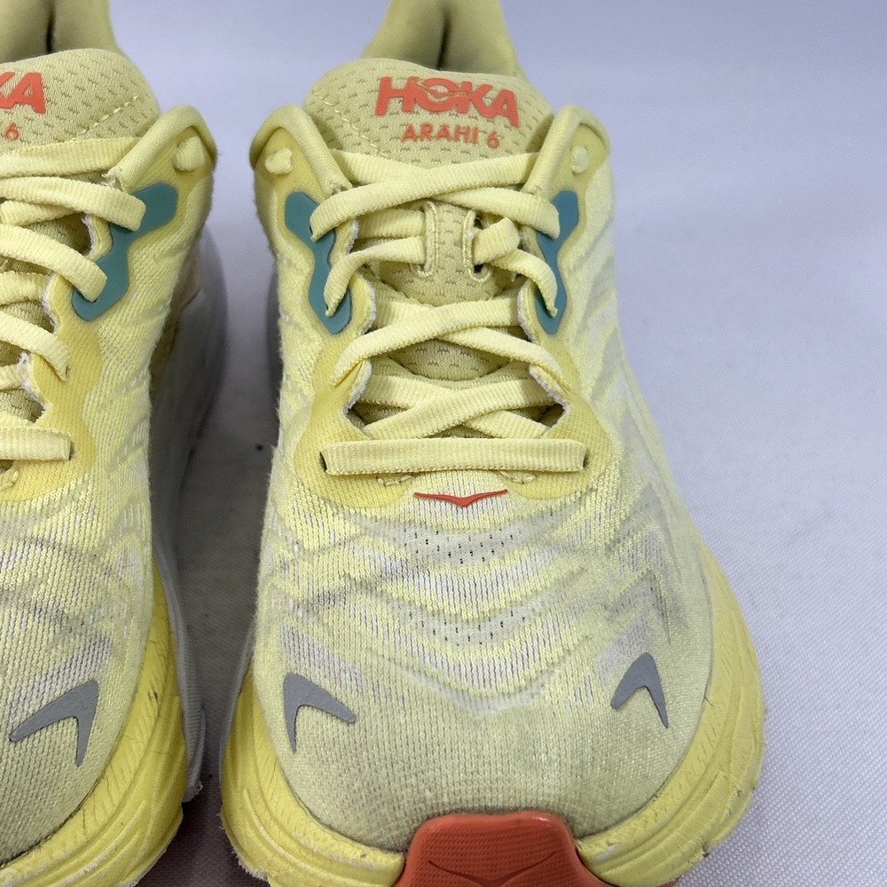 Hoka One One Arahi 6 Running Shoes Women's Size 7B W Yellow Athletic Sneakers - Picture 9 of 16